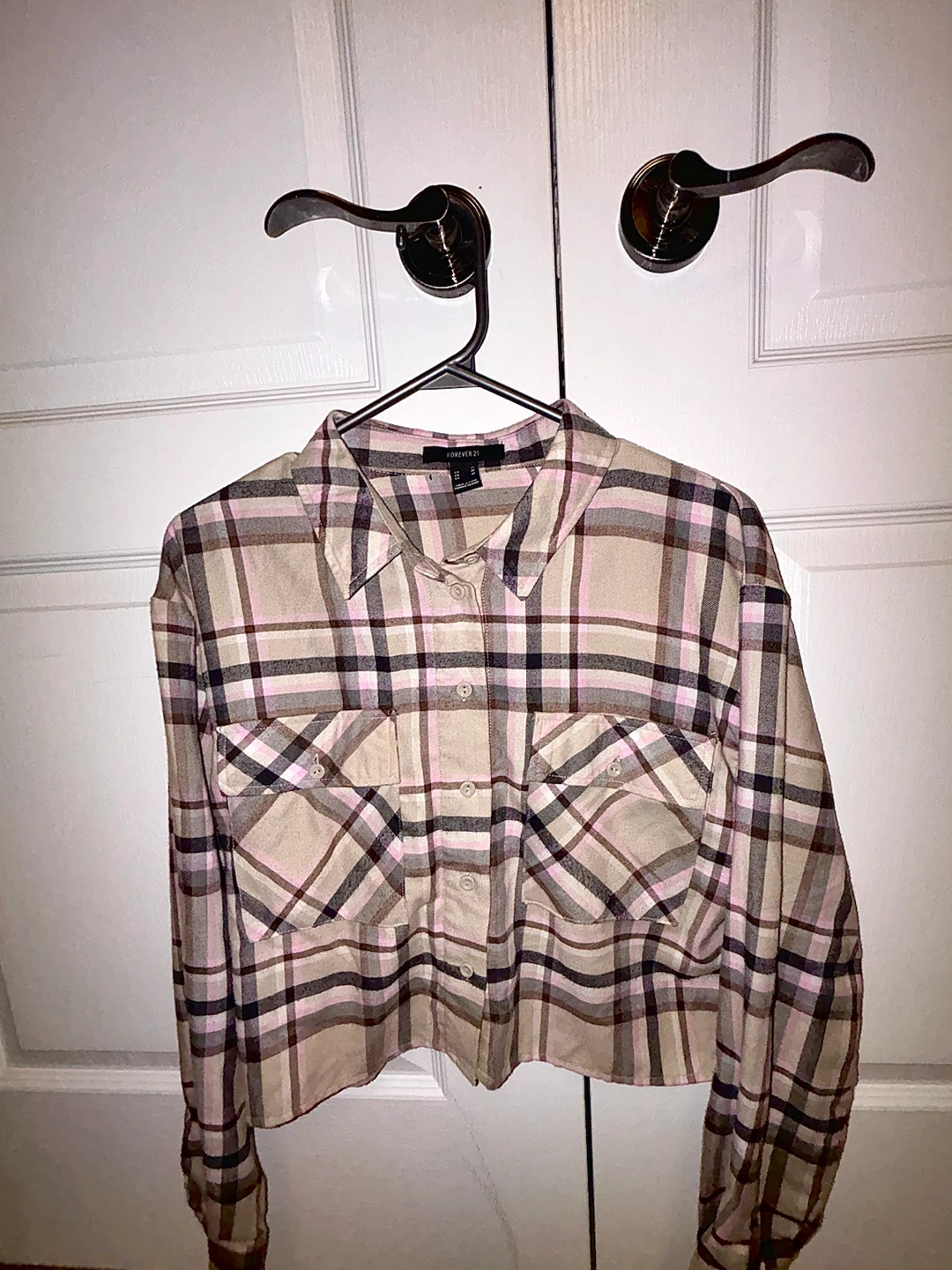 Gray & Pink Flannel Shirt