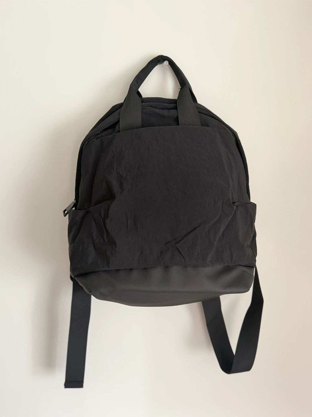 Black Nylon Small Backpack