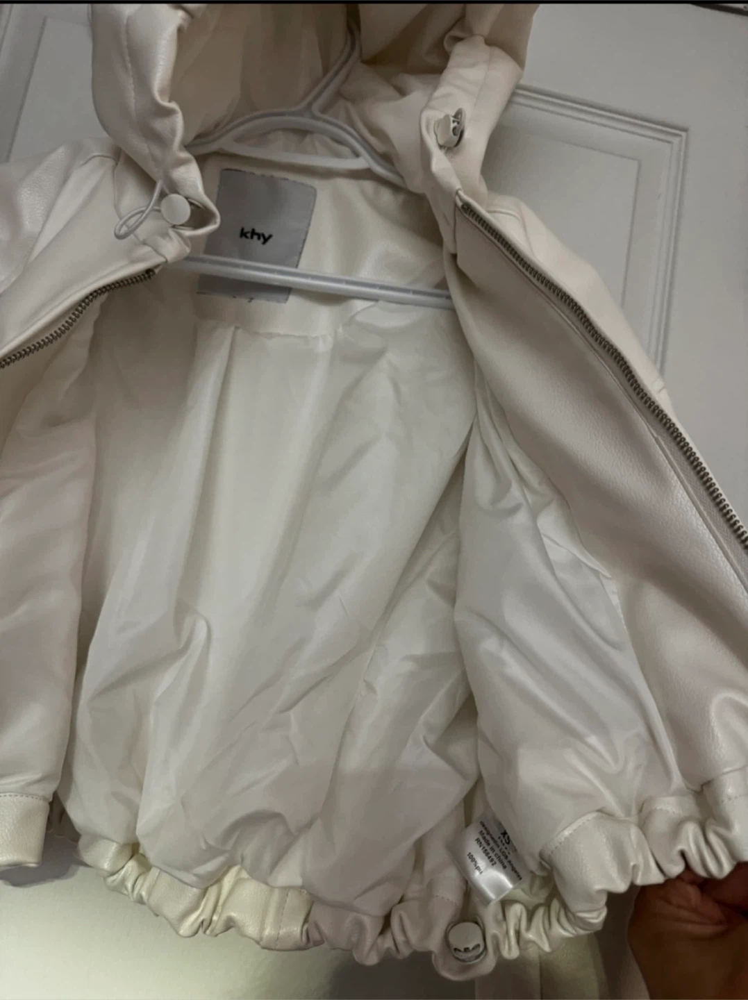Khy Faux Leather Hooded Crop Jacket - photo 4