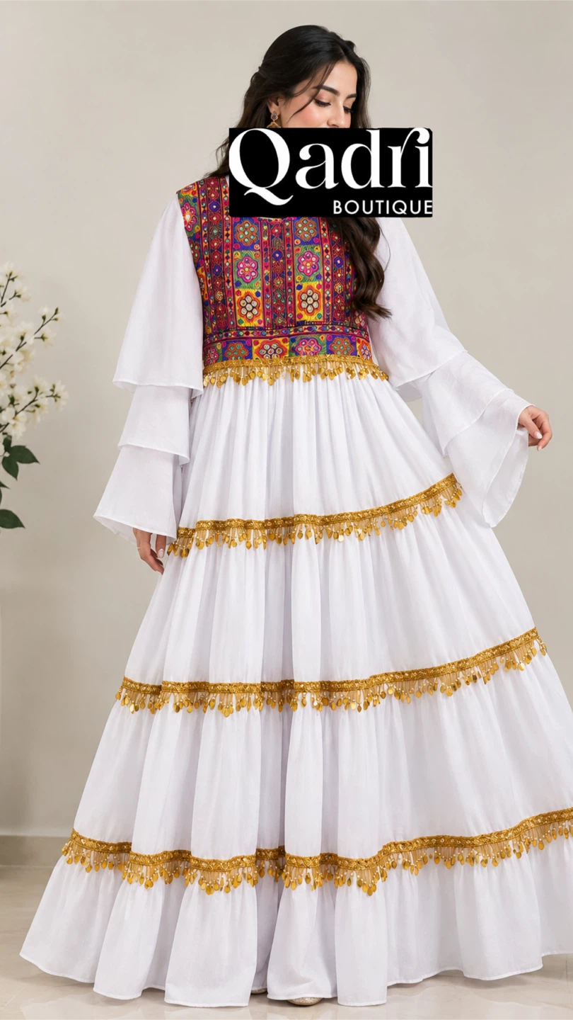 white tiered dress