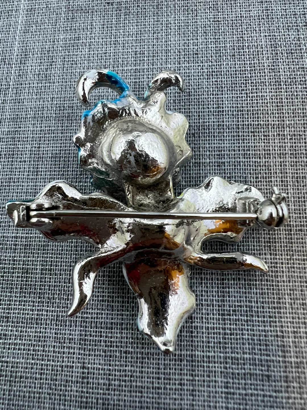 Stunning Vintage Enamel & Real Marcasite Orchid Brooch - photo 2