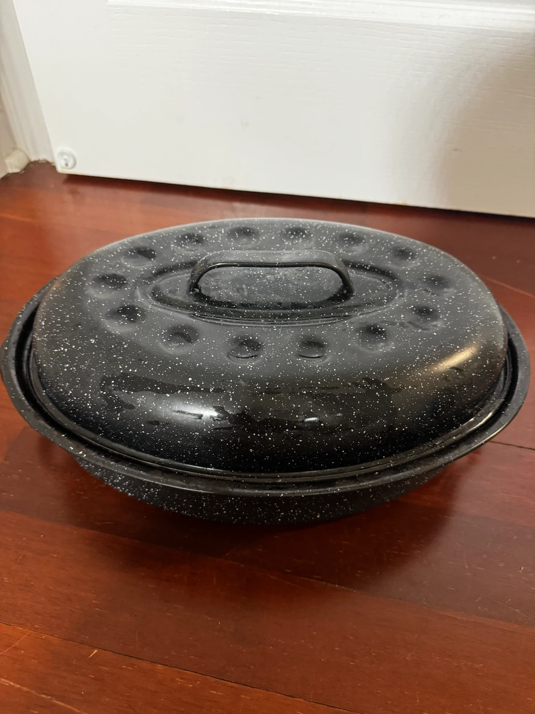 Black Enamel Oval Roasting Pan