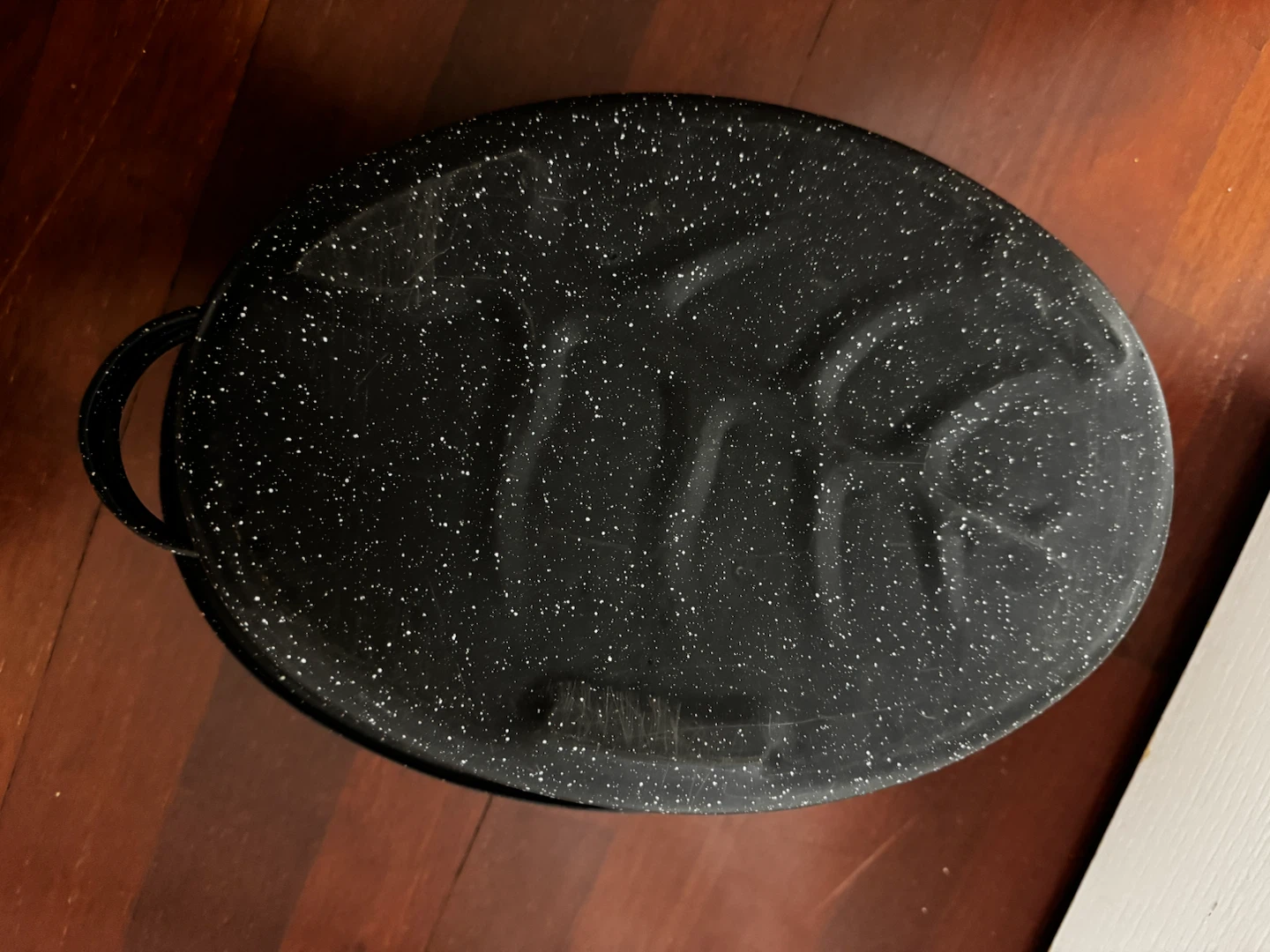 Black Enamel Oval Roasting Pan - photo 3