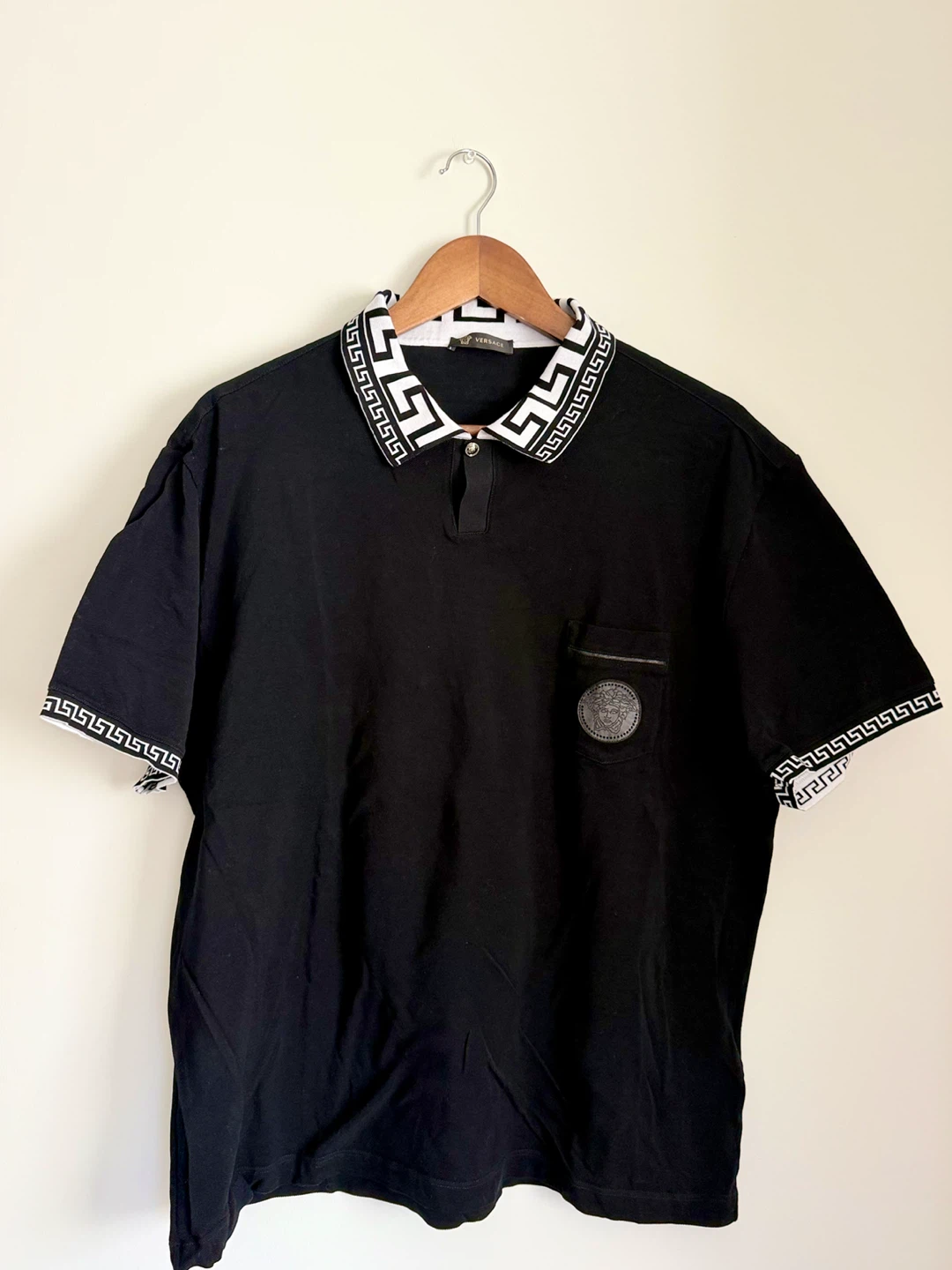 Versace Men's Polo Shirt Black Size 4XL