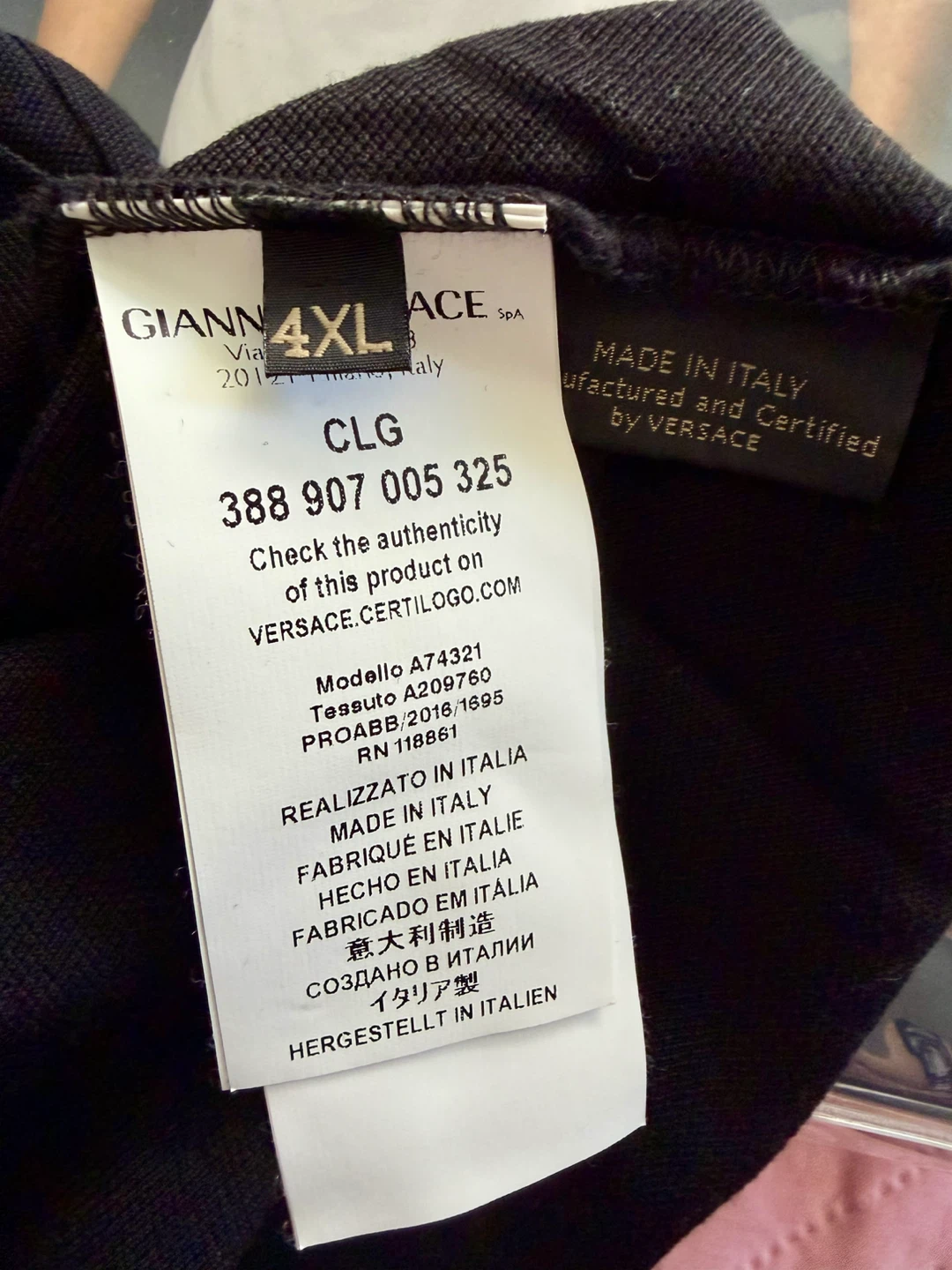 Versace Men's Polo Shirt Black Size 4XL - photo 5