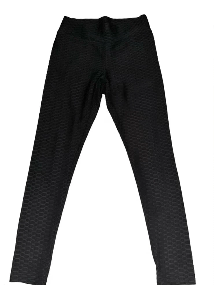 Black Textured Leggings