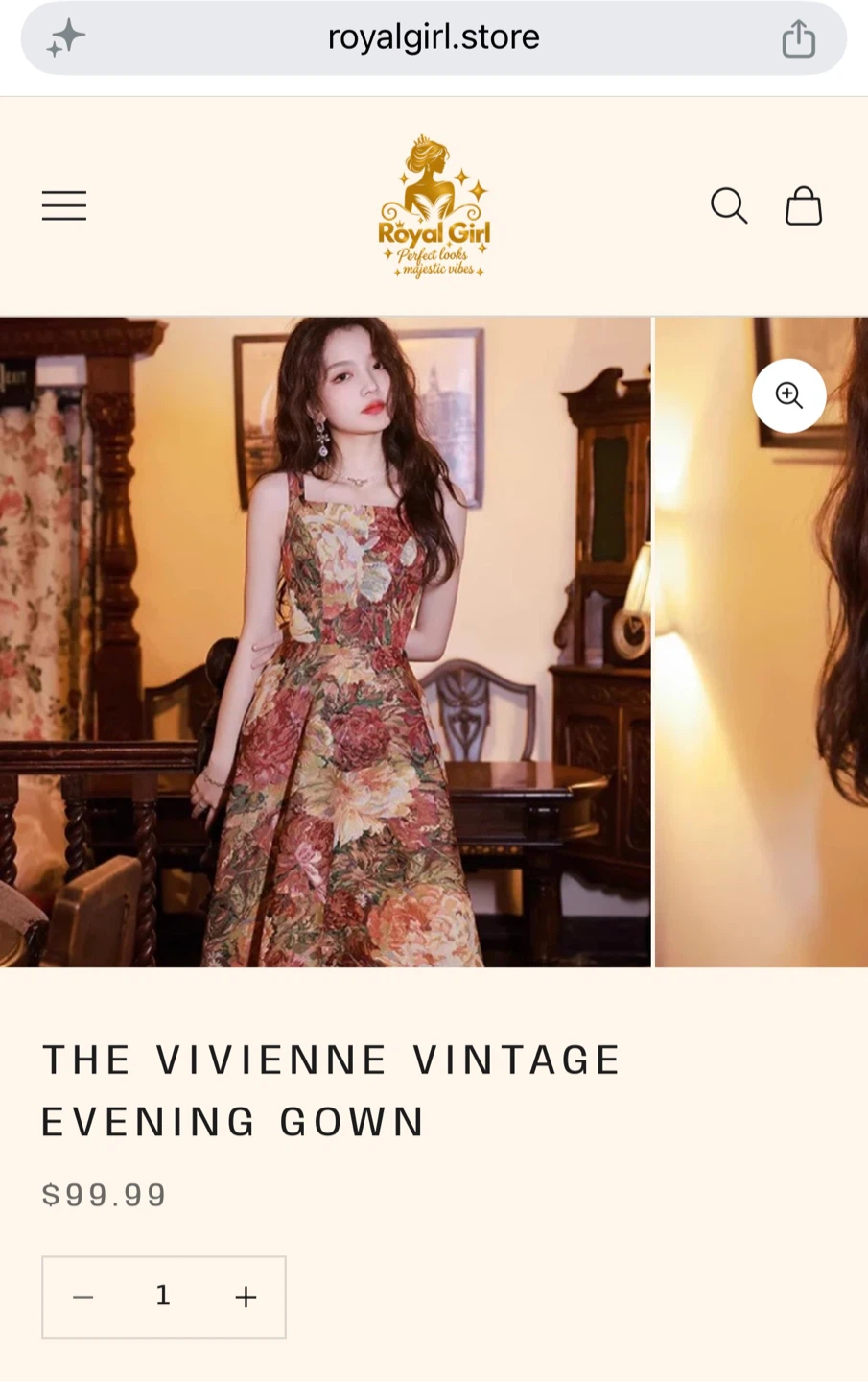 Royal Girl Vivienne Vintage Evening Gown Floral Tapestry Dress - photo 5