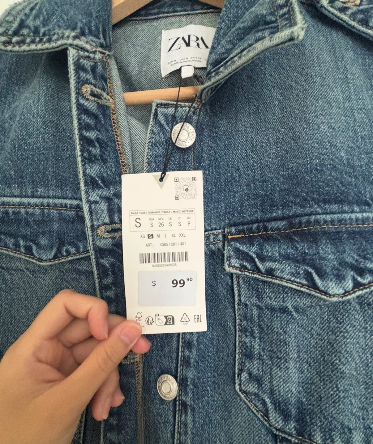 ZARA Denim Jumpsuit Size S - photo 3
