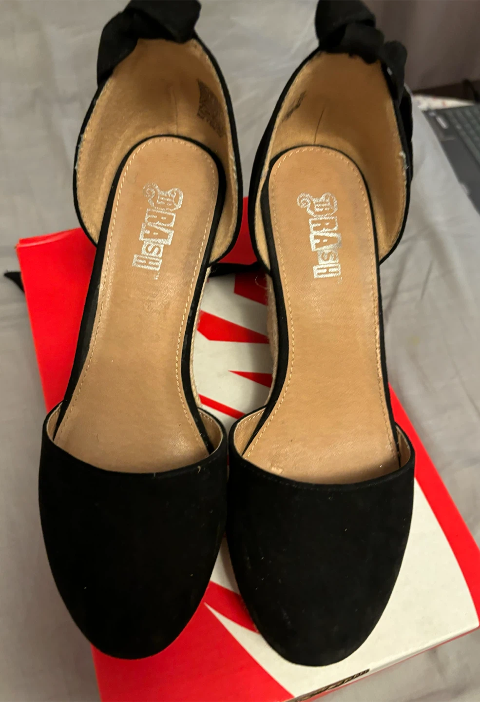 Black Tie-Up Espadrille Wedges