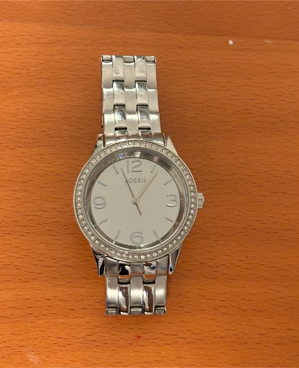 Fossil Silver Tone Crystal Watch