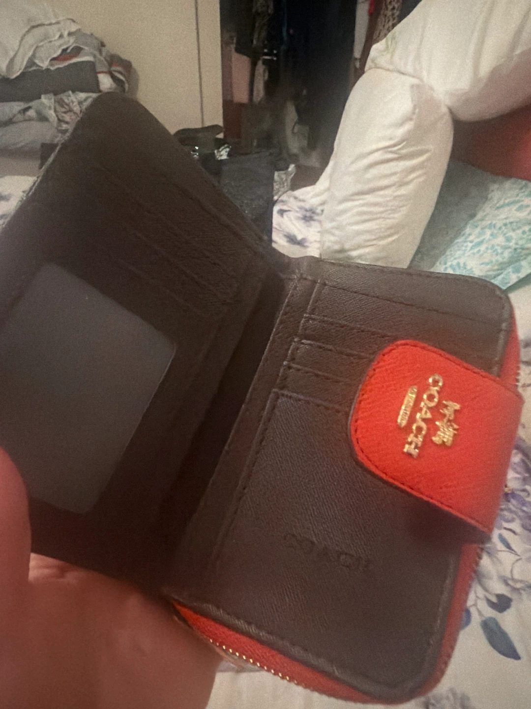 Coach Black and Orange Small Wallet - photo 3