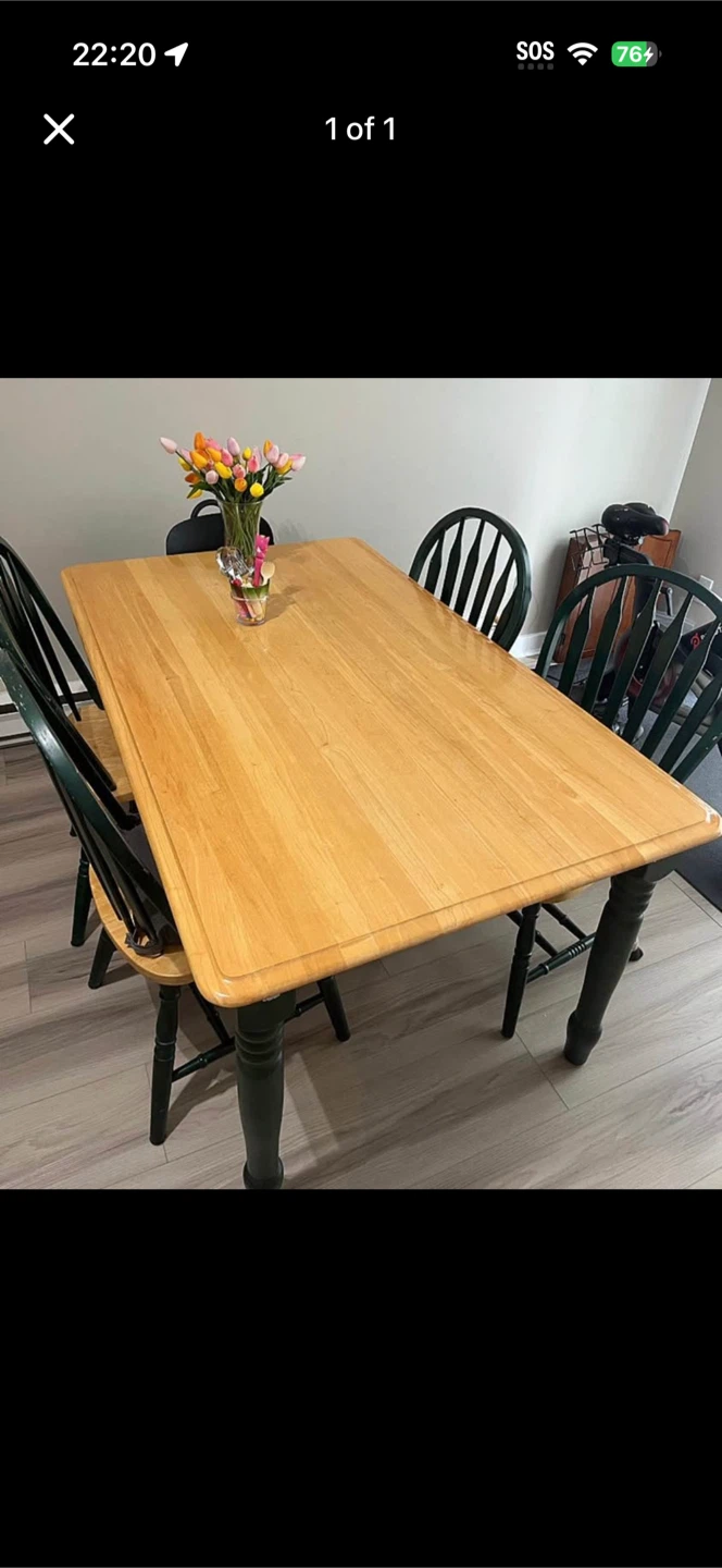 Wooden Dining Table with 4 Chairs (pick up date: Oct 14th)