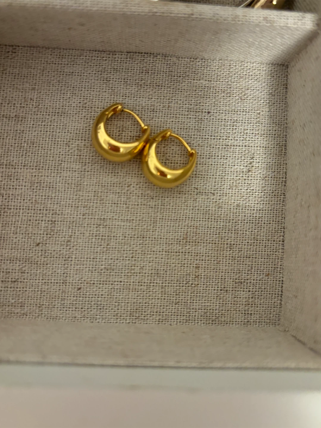 Gold Tone Chunky Hoop Earrings