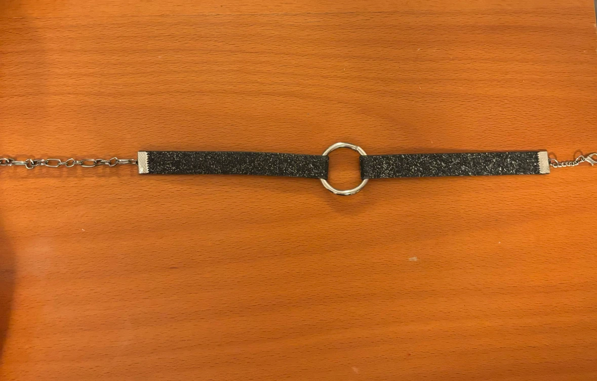 Black Glitter Choker Necklace