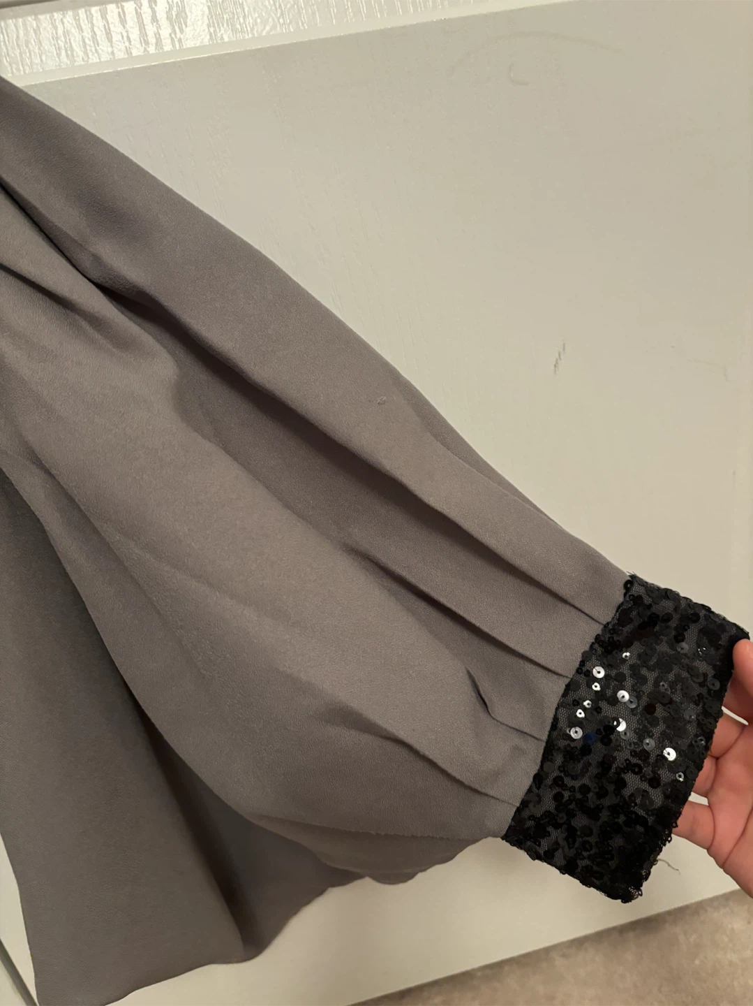 Grey Long Sleeve Top with Sequins - photo 2