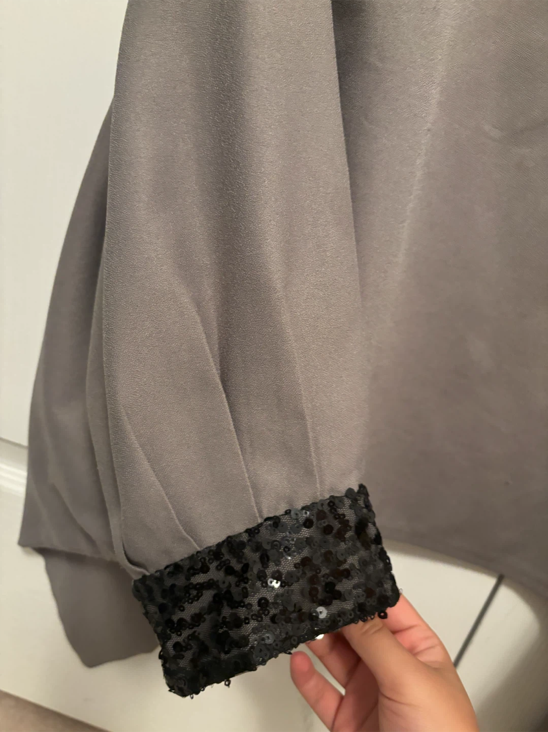 Grey Long Sleeve Top with Sequins - photo 3