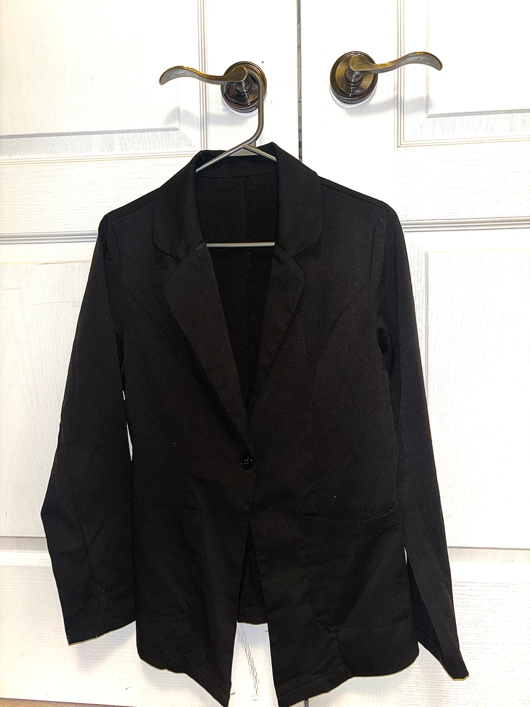 Black single-button blazer