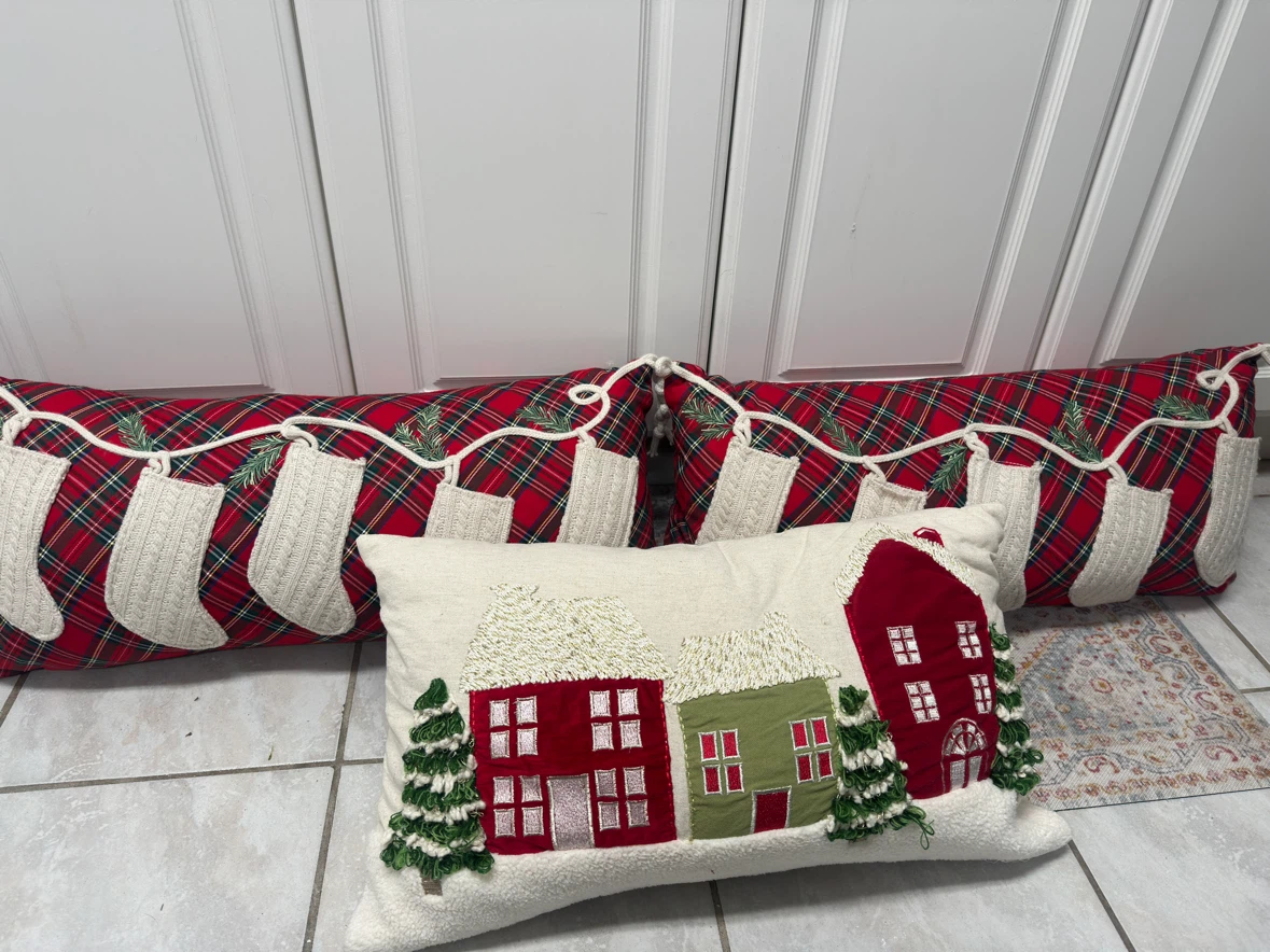 Set of Three Christmas Throw Pillows