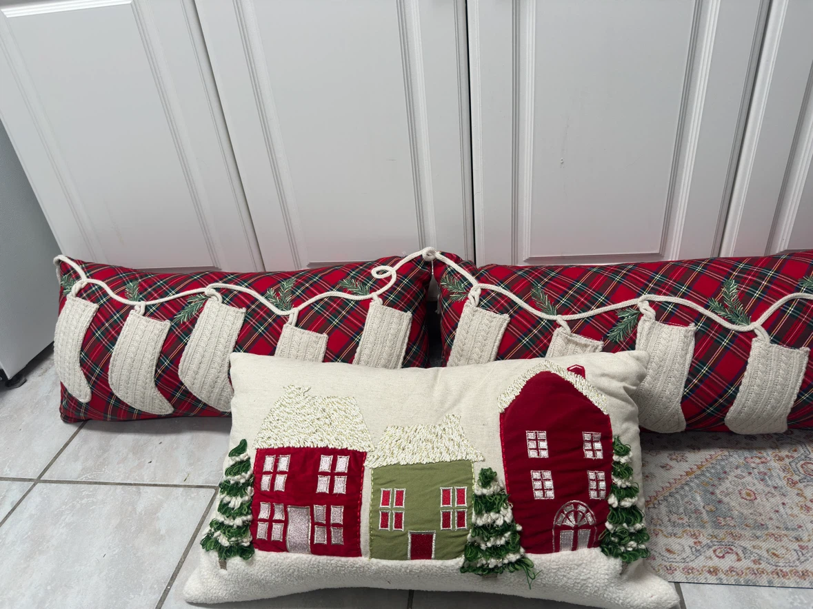 Set of Three Christmas Throw Pillows - photo 2