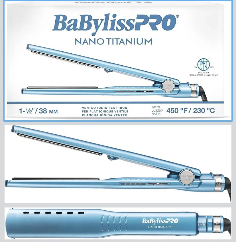 BaBylissPRO Nano Titanium 1.5" Vented Ionic Flat Iron