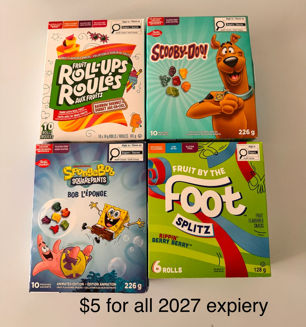 Assorted Betty Crocker Fruit Flavoured Snacks