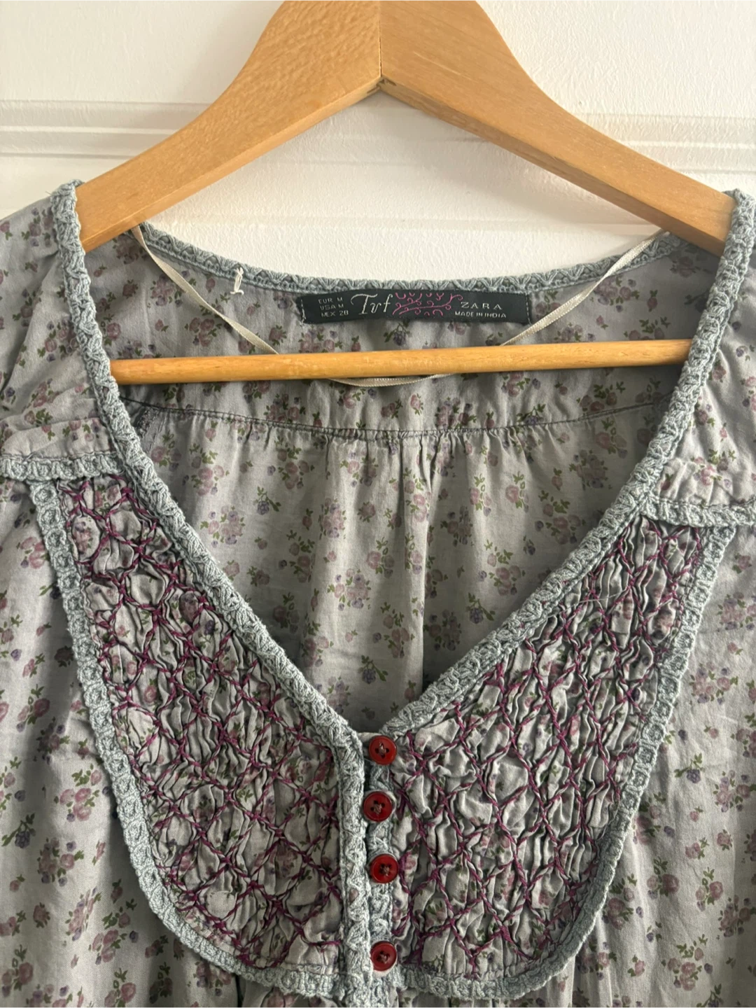 Zara Trf Floral Button-Down Blouse Size M - photo 3