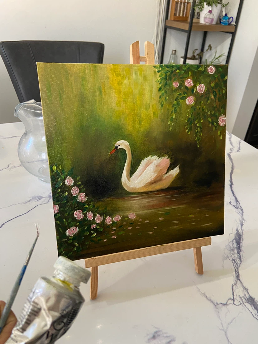 Original Swan Oil Painting - photo 2
