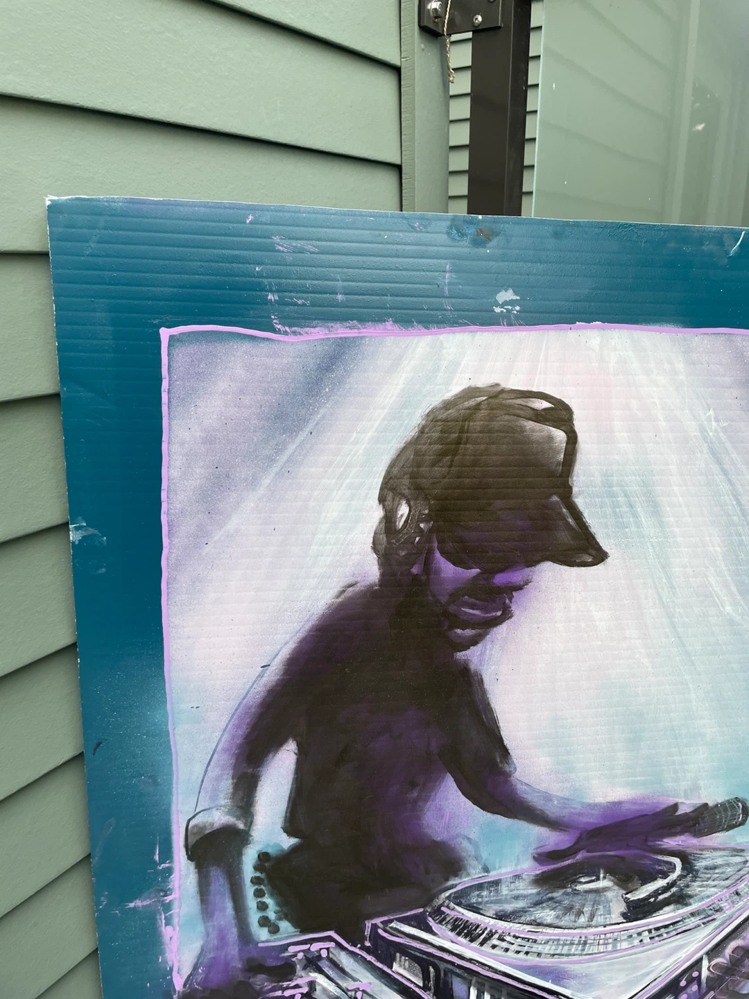 Ken Foster DJ turntable painting street art - photo 3
