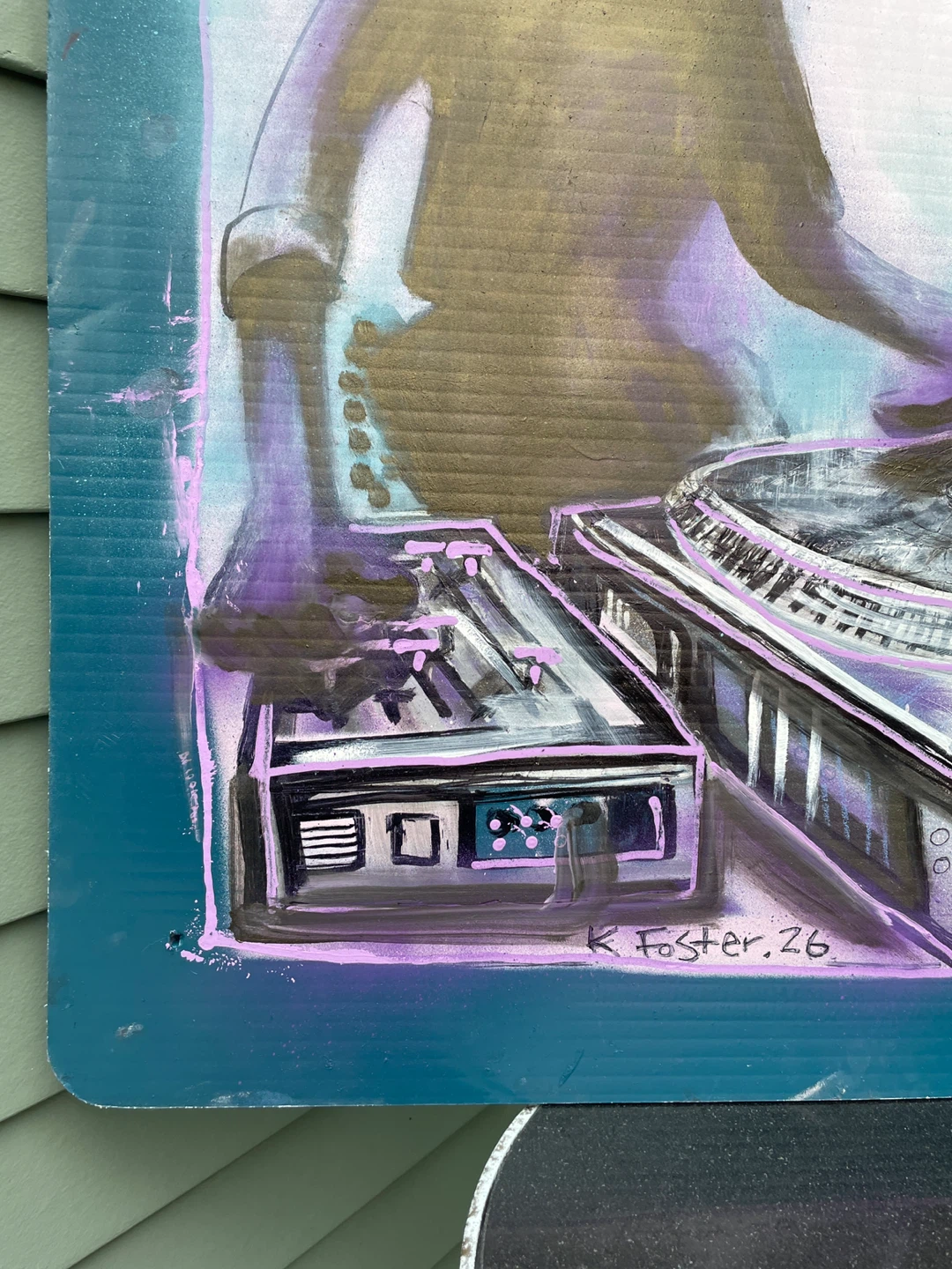 Ken Foster DJ turntable painting street art - photo 5