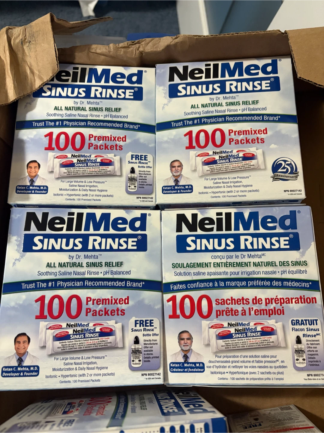 4 box NeilMed Sinus Rinse