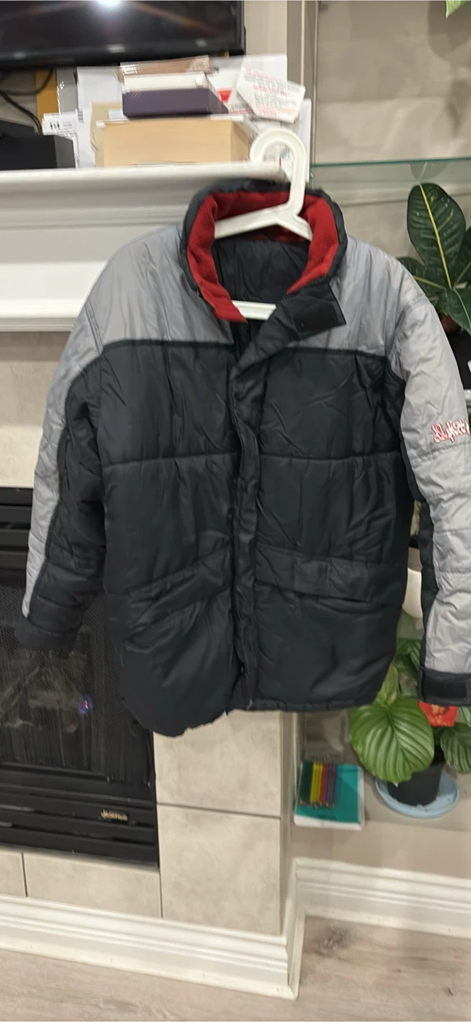 Phat Farm Puffer Jacket Black and Grey