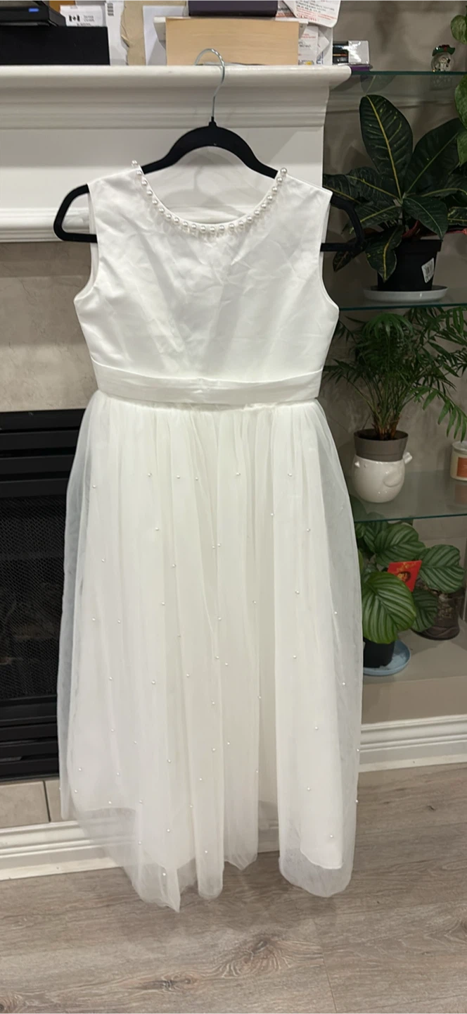 Brand new White Dress with Pearl Accents