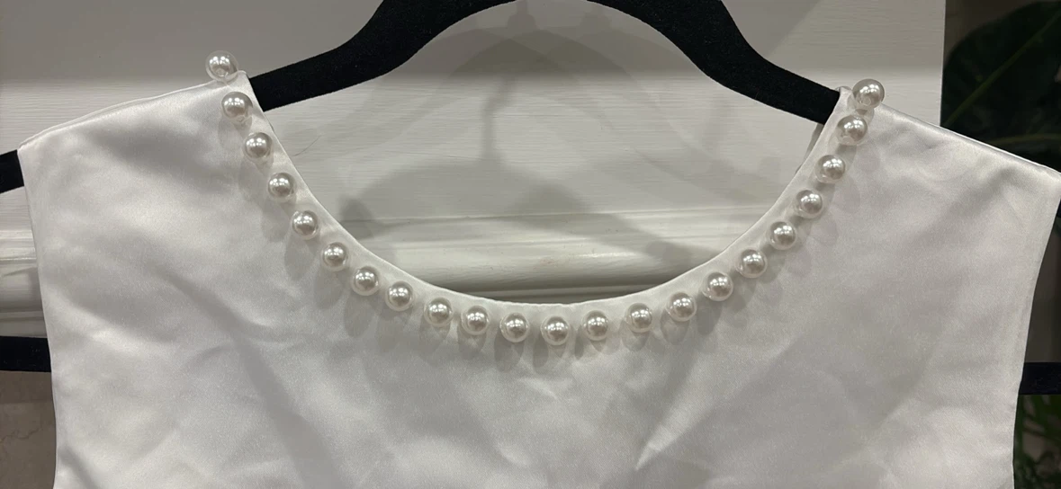 Brand new White Dress with Pearl Accents - photo 2