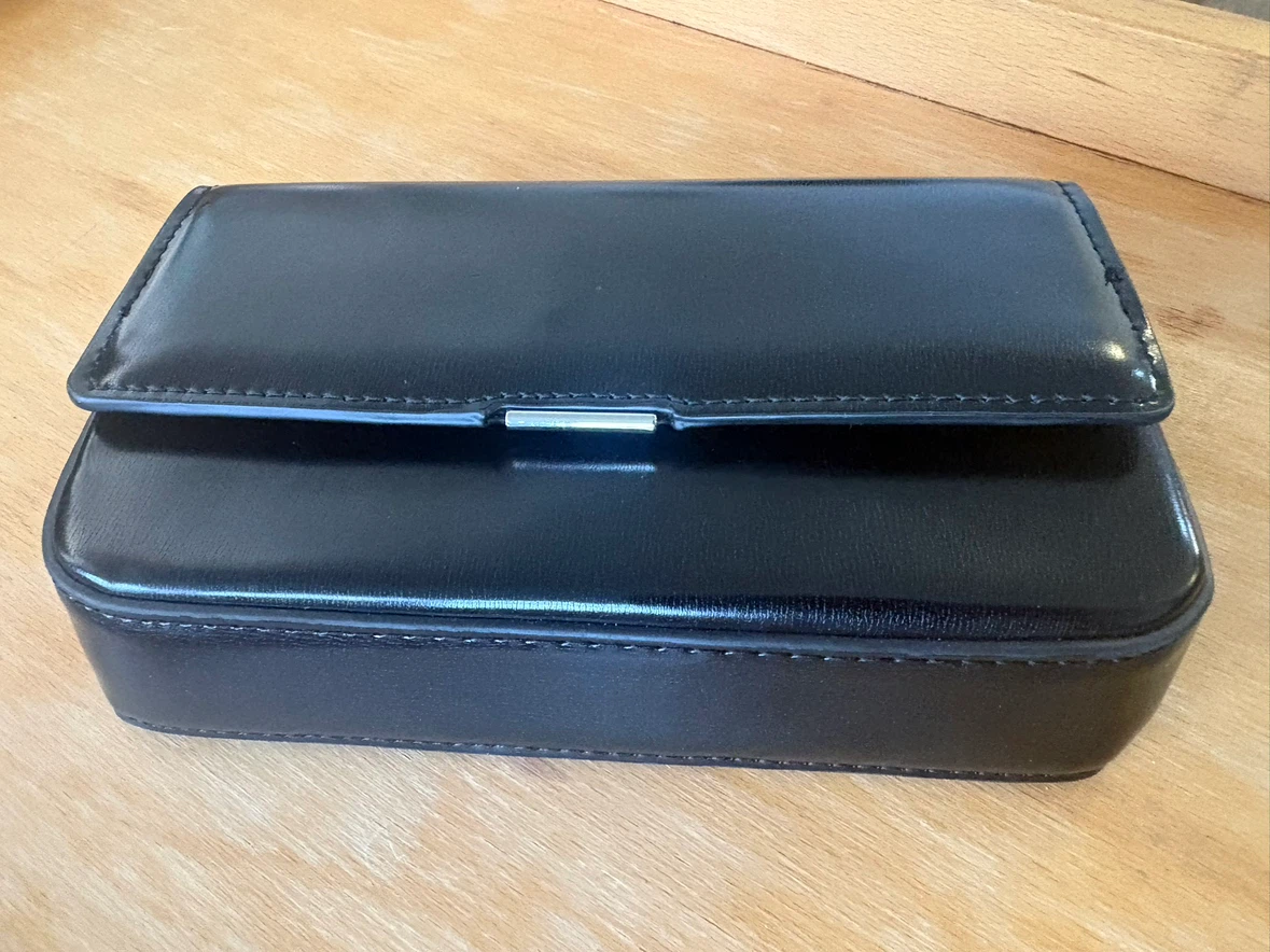 Black structured crossbody bag