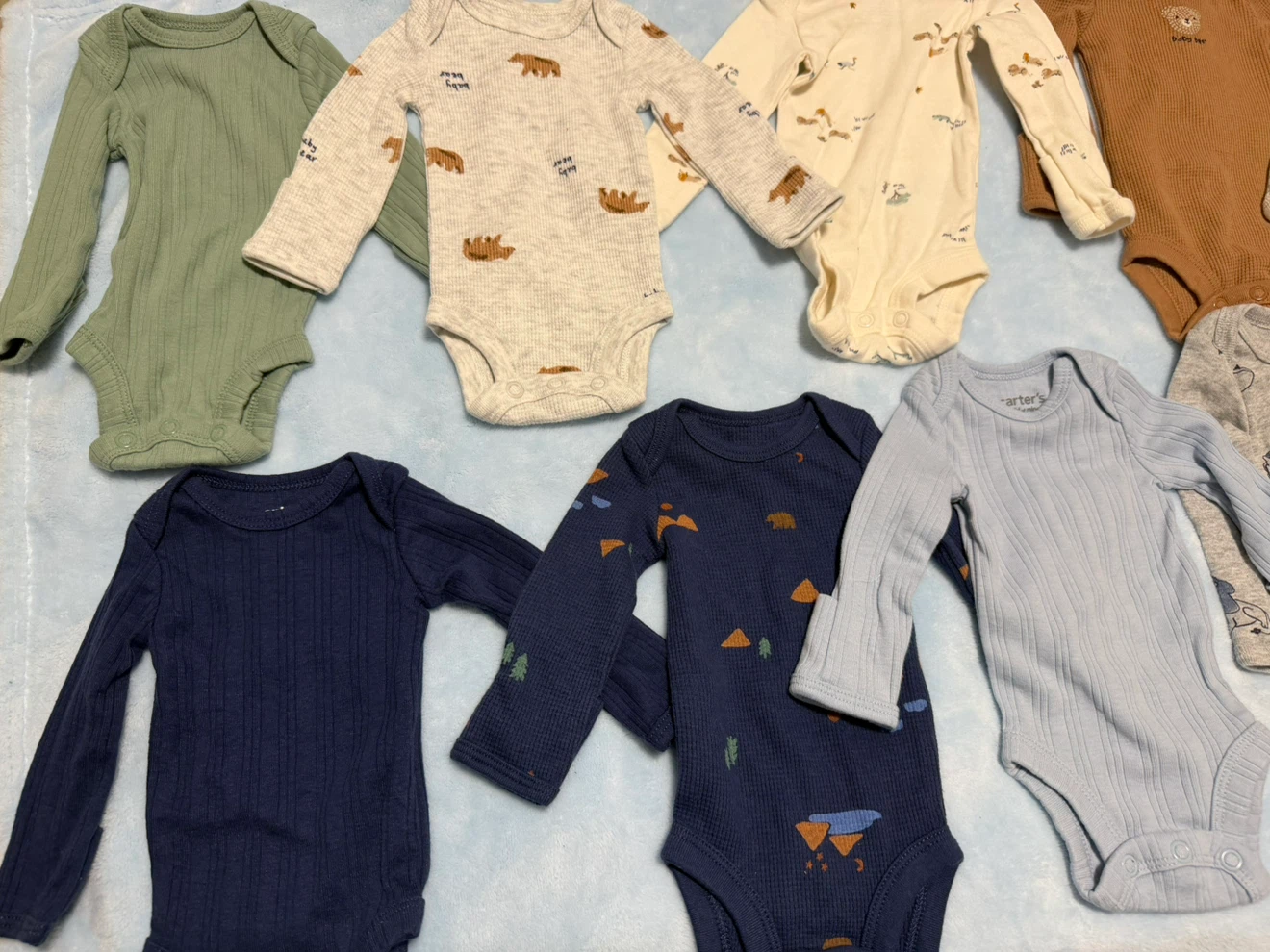Carter's Baby Long Sleeve Bodysuits Set Preemie