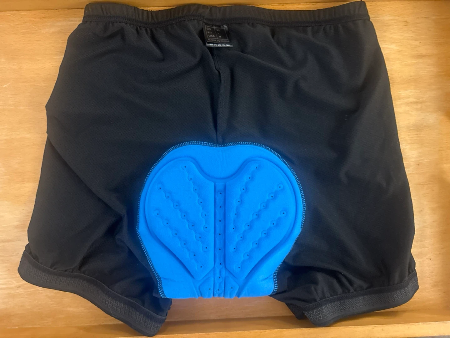Black Cycling Shorts with Blue Gel Pad - photo 4