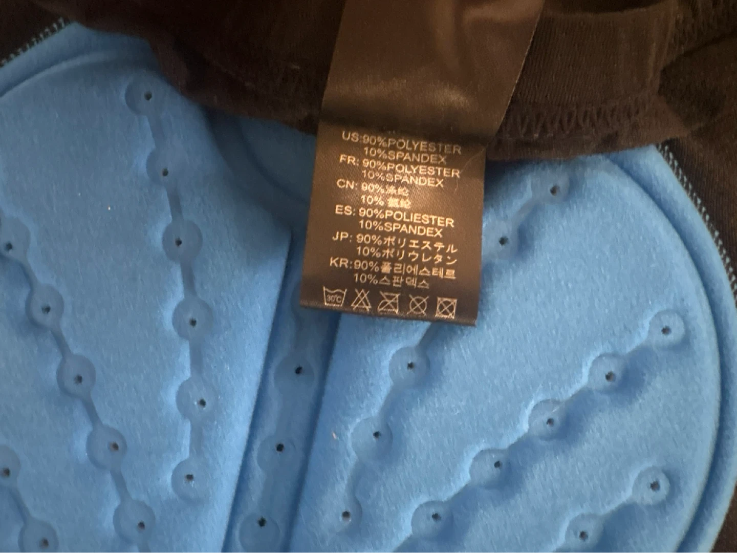 Black Cycling Shorts with Blue Gel Pad - photo 5