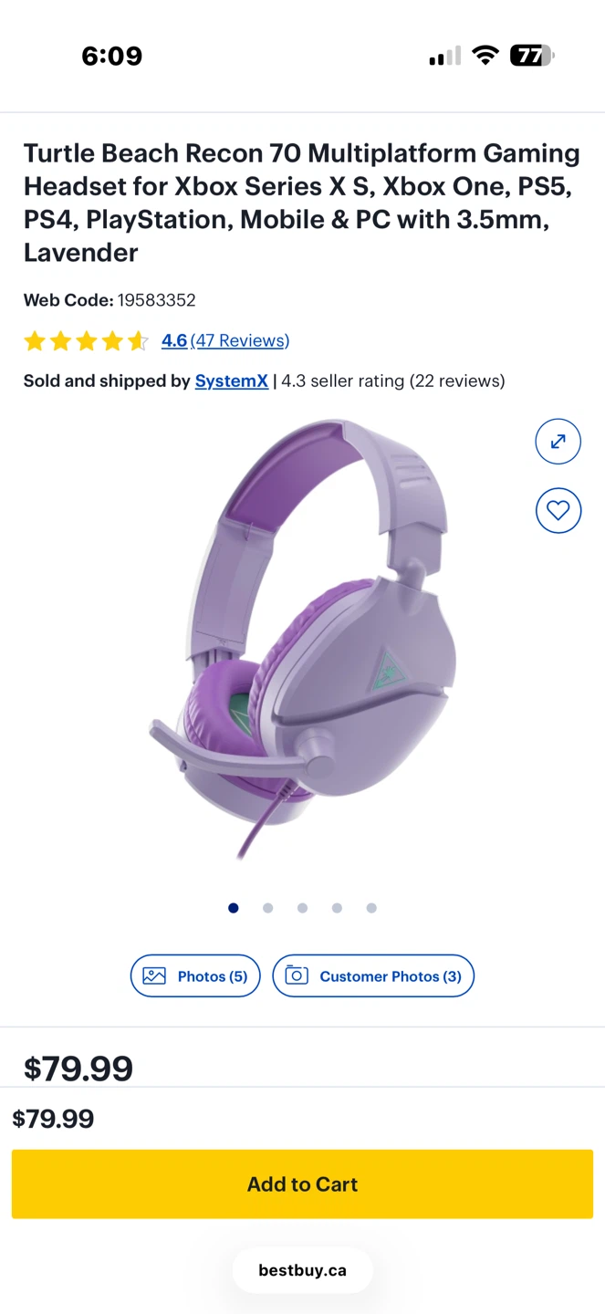 Turtle Beach Recon 70 Gaming Headset - Lavender - photo 2