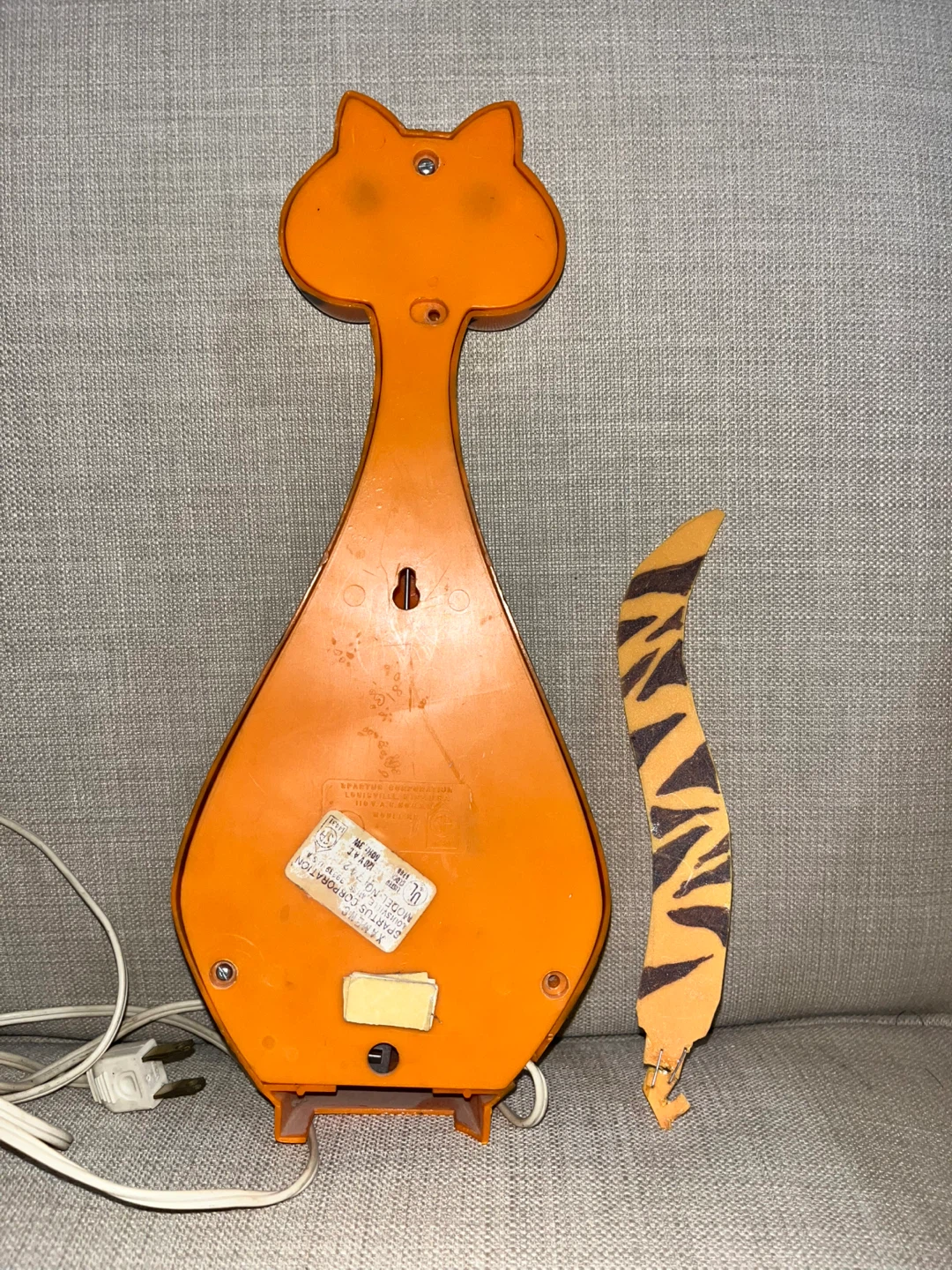 Vintage Spartus Orange Tabby Cat Wall Clock - photo 2