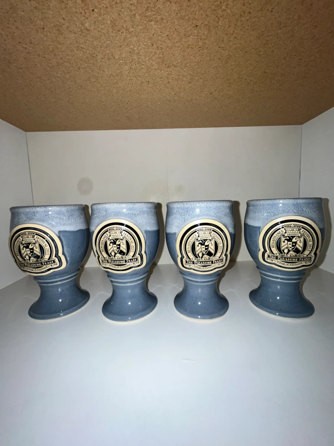 Set of 4 Arizona Renaissance Festival Ceramic Goblets - photo 2