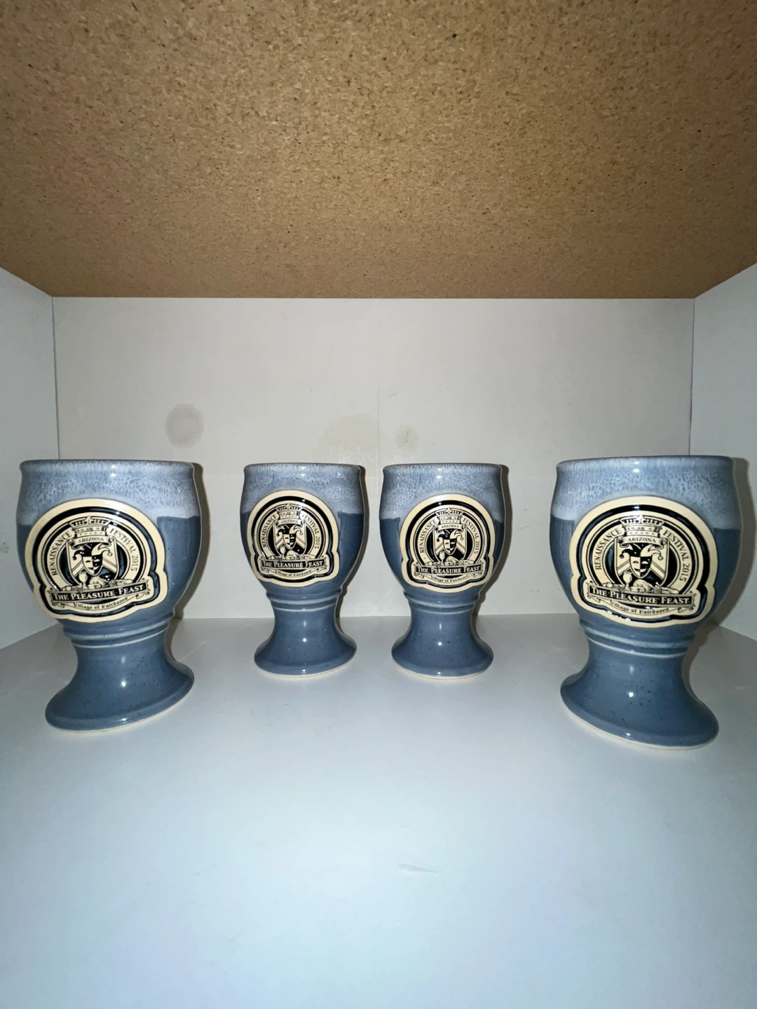 Set of 4 Arizona Renaissance Festival Ceramic Goblets - photo 3