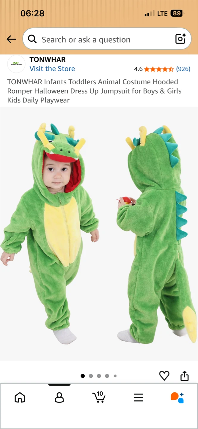 Dragon Animal Costume Romper
