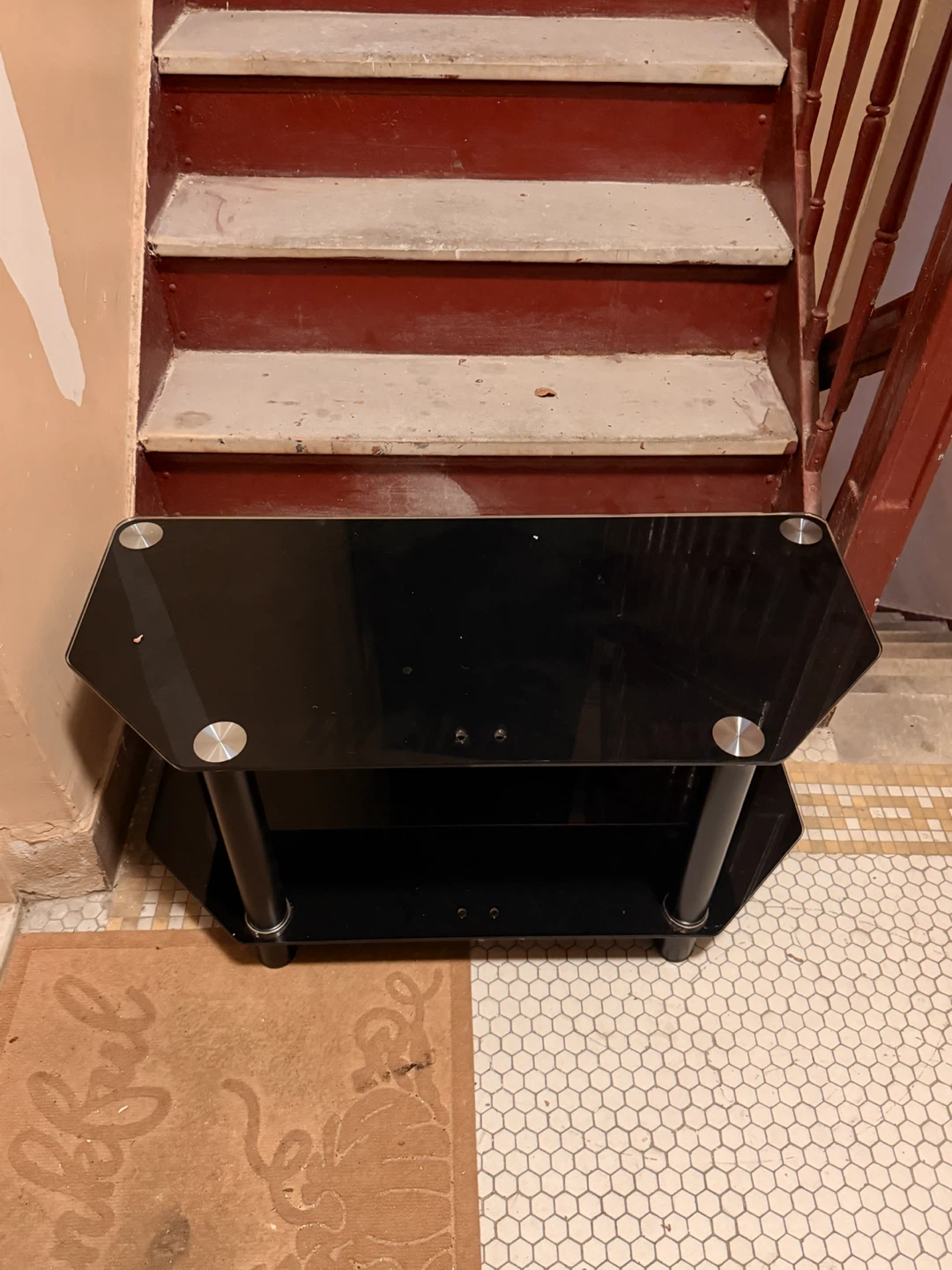 Black Glass TV Stand