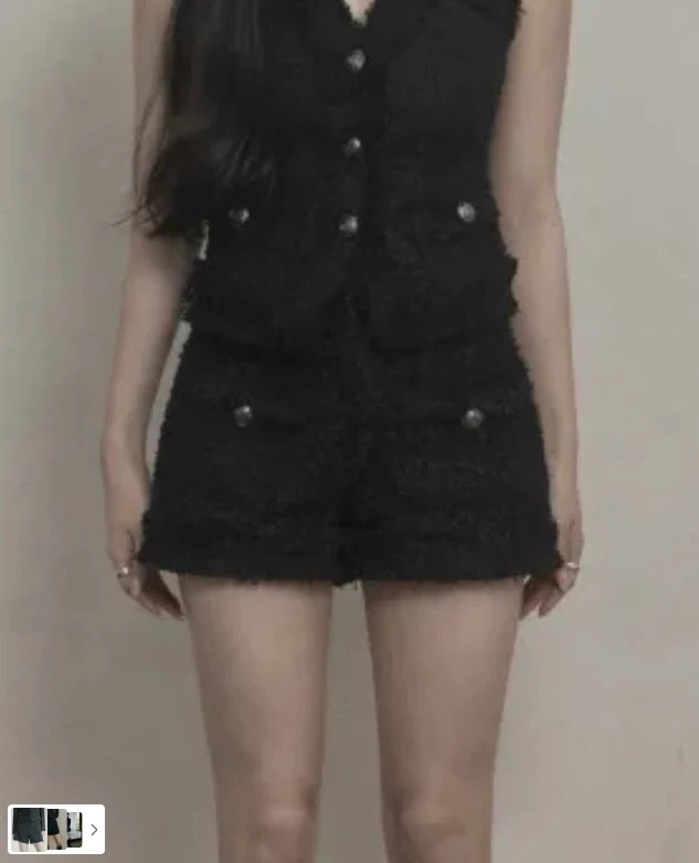 Korean Brand "Khakipoint" Antique Tweed Top and Shorts Set - photo 2