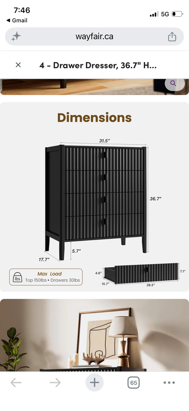 4-Drawer Dresser - Black (has some issues) - photo 4