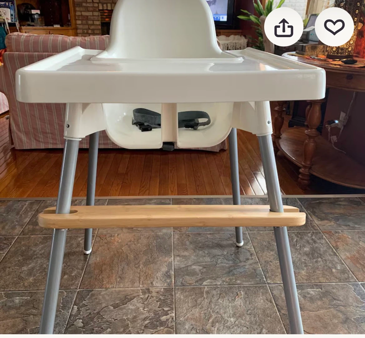Ikea High Chair, Foot Rest, Safety Straps & Tray