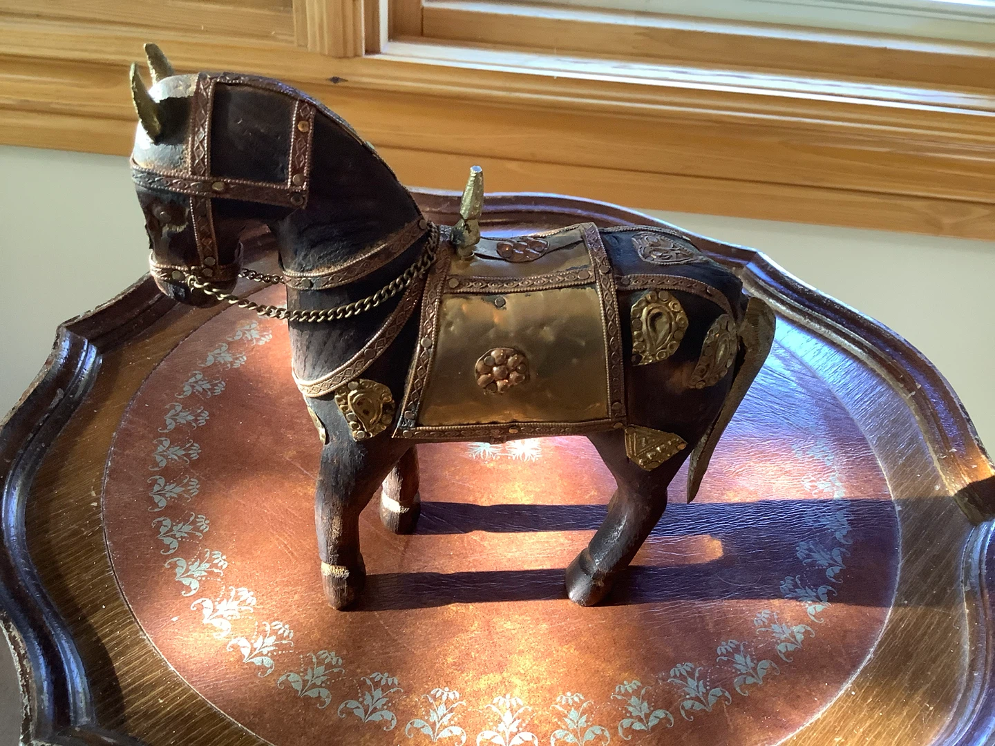 Vtg MCM Hand Carved Wooden Marwari War Horse 🐞