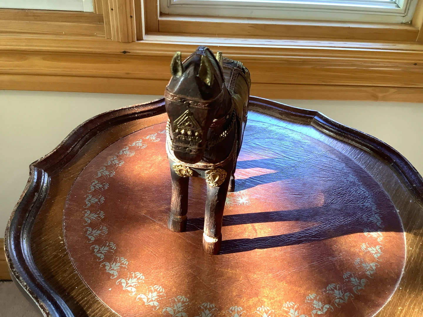 Vtg MCM Hand Carved Wooden Marwari War Horse 🐞 - photo 4