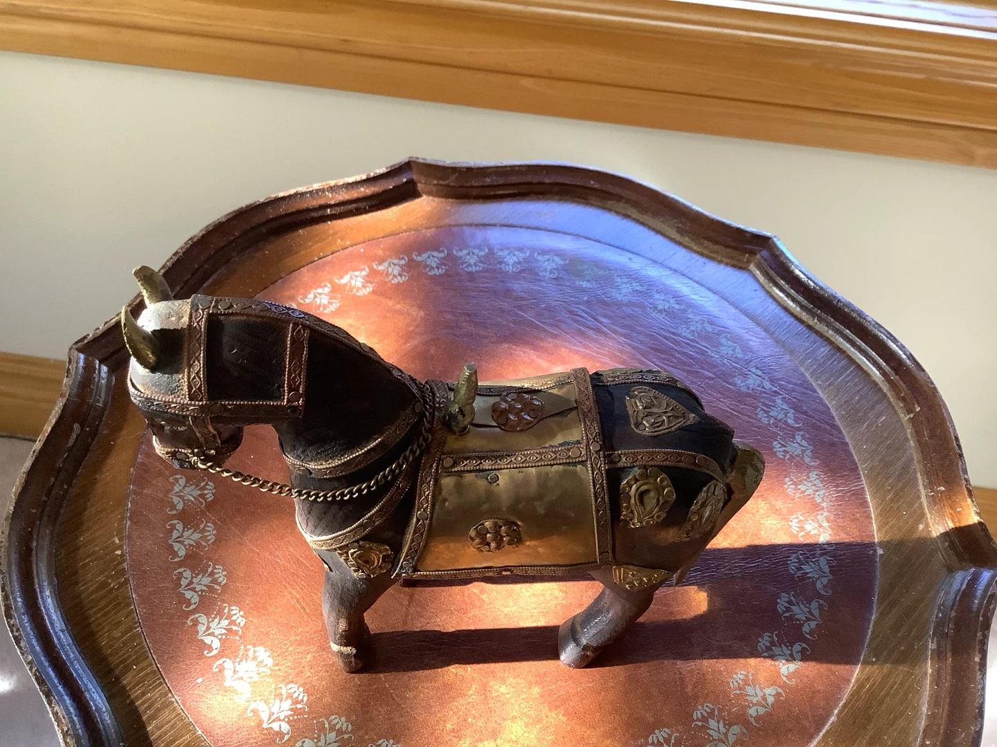 Vtg MCM Hand Carved Wooden Marwari War Horse 🐞 - photo 5