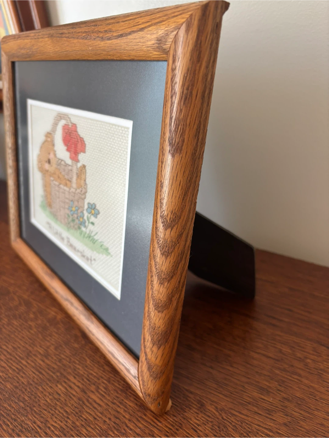 Framed A Little Bearsket Cross Stitch - photo 5